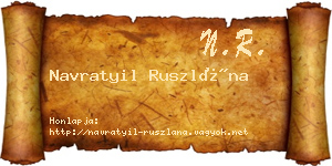 Navratyil Ruszlána névjegykártya
